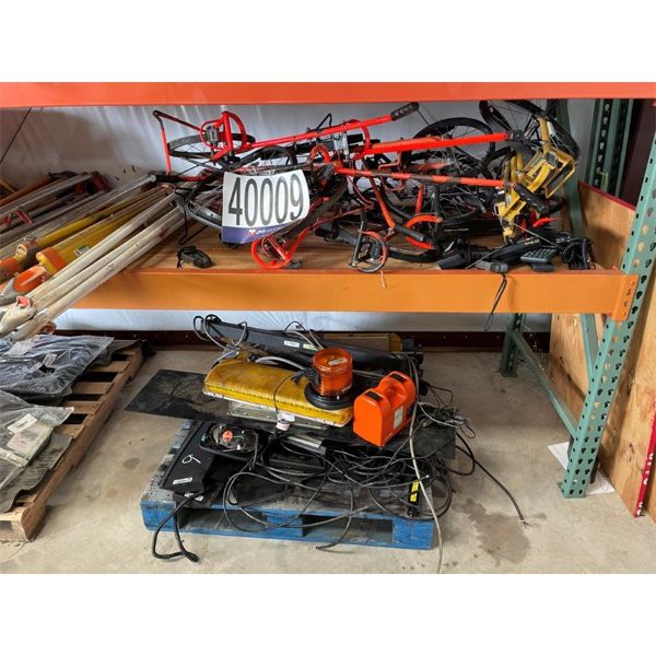 TOAL STATION, CIRCULAR PRISMS, DISTANCE MEASURING WHEELS , PRISM HOLDERS, LEVEL, TRIPODS, LIGHTBARS