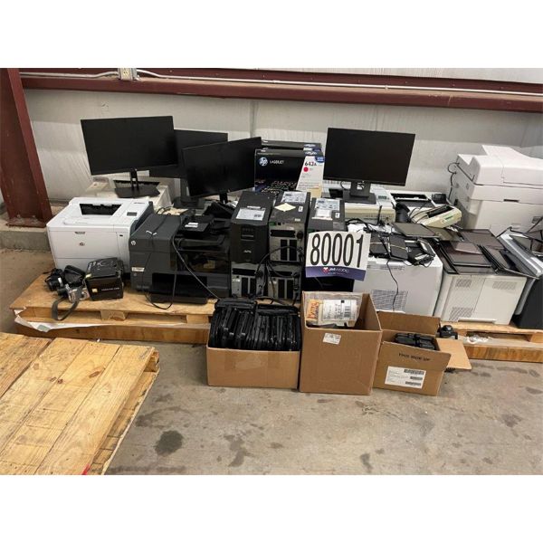 IPADS,  MONITORS, BARCODE SCANNERS, NETWORK SWITCHES,  SHREDDER, CALCULATORS, CAMERAS, UPSs, CELL PH