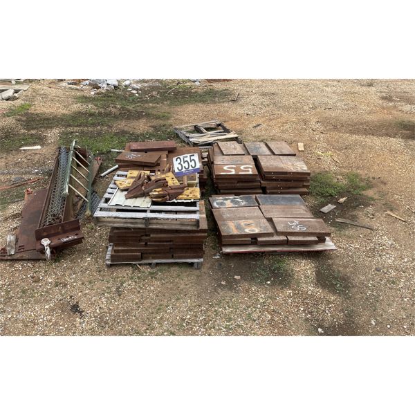 METAL PLATES, CONCRETE BUCKET