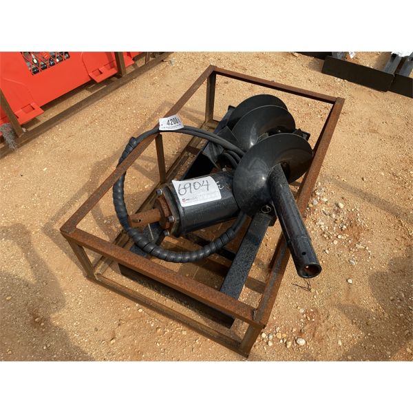 HYDRAULIC AUGER W/1 BIT, 12' wide, fits skid steer loader (B5)