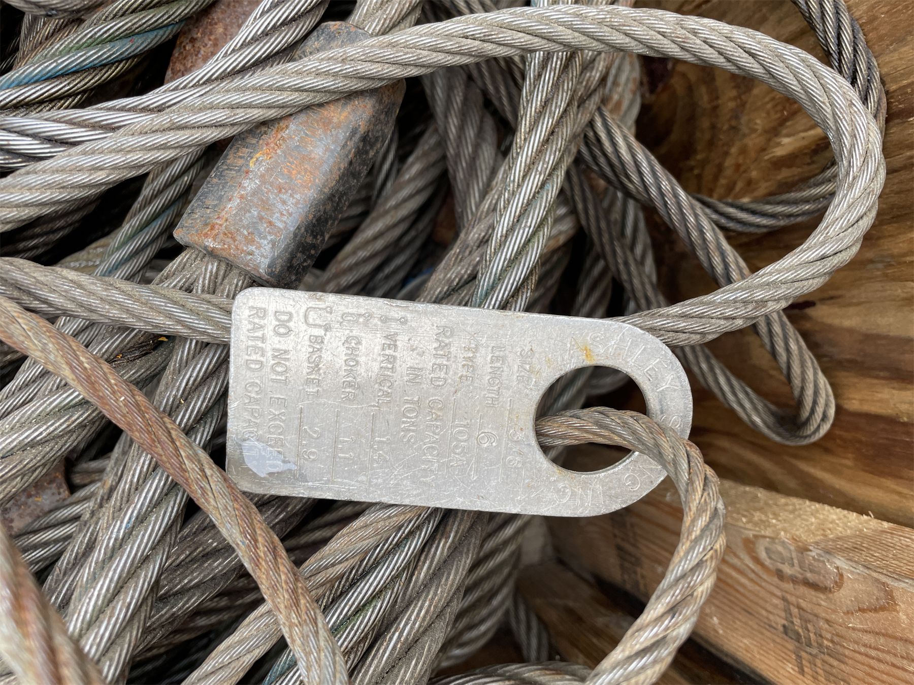 ASHLEY SLING VARIOUS WIRE ROPE SLINGS - J.M. Wood Auction Company, Inc.
