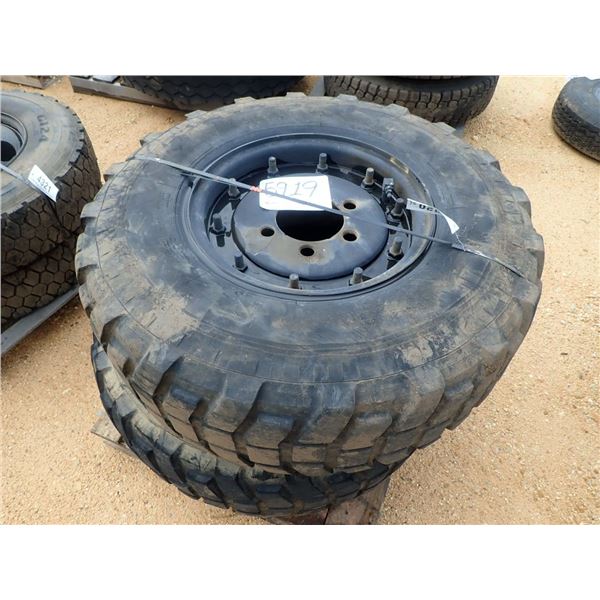 MICHELIN TIRES, 14.5R20XL, 2 TIRES & RIMS (A-7)