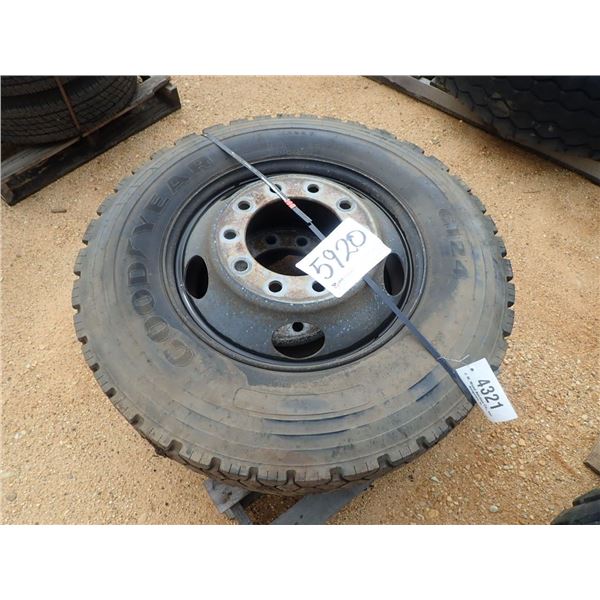GOODYEAAR TIRES, 10R2.5, 2 TIRES & RIMS (A-7)