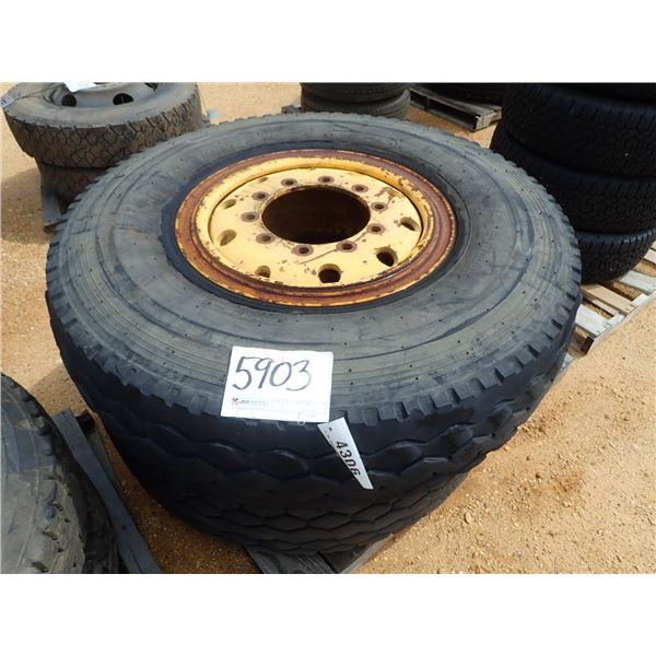 (2) Bridgestone 14.00R24 tires & rims (A-7)