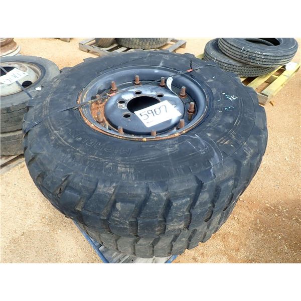 (2) MICHELIN 14.5R20XL tires & rims (A-7)