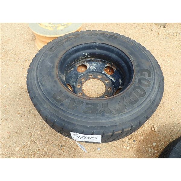 GOODYEAR 11R22.5 TIRE & RIM (A-7)