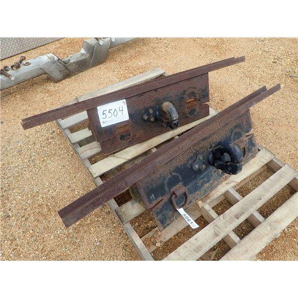 (2) PINTLE HITCH HOOKS W/MOUNTING PLATES (A-6)