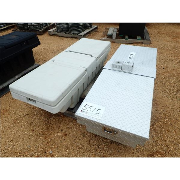 (2) PICKUP TRUCK TOOL BOXES, (1) PLASTIC & (1) ALUMINUM (A-6)