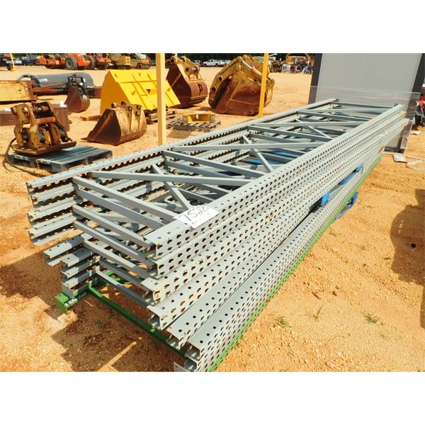 WAREHOUSE PALLET SHELVING, (9 ea) end pieces