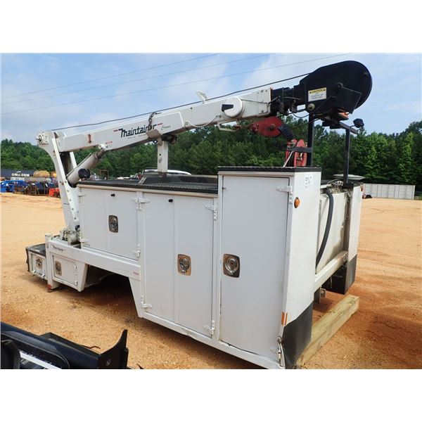 13" MAINTAINER SERVICE TRUCK BED W/CRANE, AIR HOSE & REEL