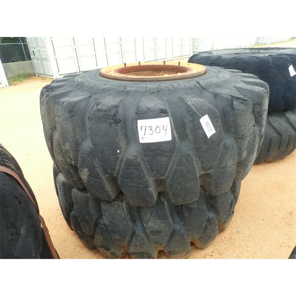 (2) CAT LOADER TIRES & RIMS 