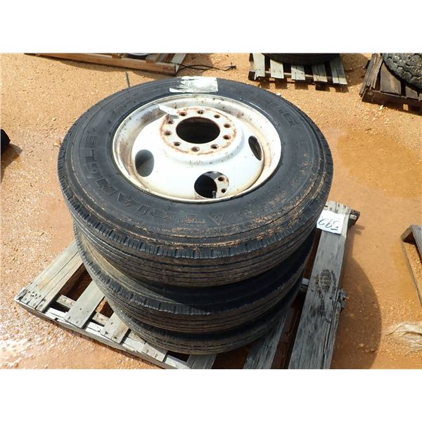 (3) 8R16.5 TIRES & RIMS (A-2)