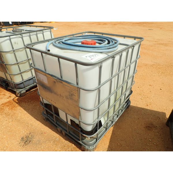 250 GALLON PLASTIC CONTAINER W/ WIRE CAGE (B-8)