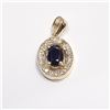 Image 1 : S138-66 10K NATURAL SAPPHIRE/DIAMOND PENDANT