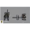 Image 1 : NEW .925 STERLING SILVER EARRINGS WITH 2 CARATS