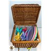 WICKER PICNIC BASKET WITH 4 PC SETTING