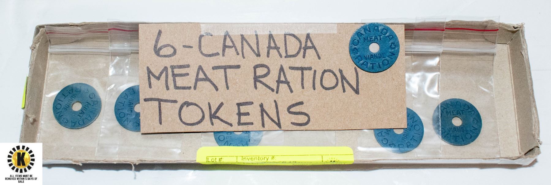 Meat Ration Token 6 CANADA MEAT RATION TOKENS - WWII - 1940'S