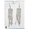 Image 1 : PAIR OF SILVER TONE DANGLE EARRINGS W/ UNKNOWN