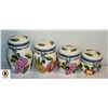 TUSCANO ORCHARD HAND PAINTED CANISTER SET OF 4