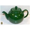 TEA POT- VERY LARGE GREEN CERAMIC