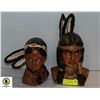 CERAMIC NATIVE AMERICAN BUSTS (12")