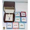 ESTATE NECKLACE, SOLITAIRE EARRINGS & 6