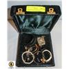 Image 1 : BLACK VELVET BOX FULL OF ESTATE JEWELRY-ESTATE