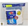 CREW SOCK WHITE SIZE 6-12 6-PACK