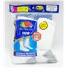 CREW SOCKS WHITE SIZE 12-16 6-PACK