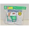 WHITE ANKLE SOCKS SIZE 6-12 6-PACK