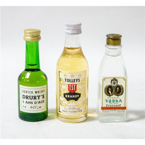 DRURYS SCOTCH, IMPERIAL VODKA, TOLLEYS BRANDY