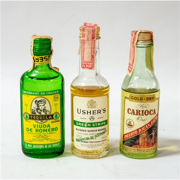 USHERS SCOTCH, VINDA DE ROMERO, RON CARIOCA RUM