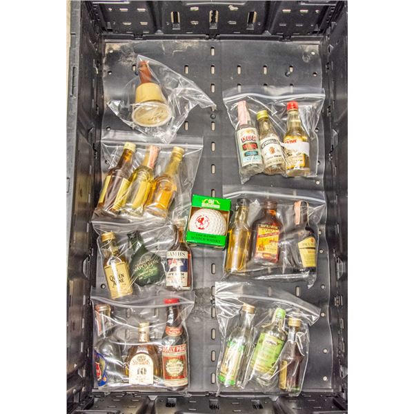 LARGE FLAT OF MINI LIQUOR BOTTLES