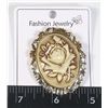 Image 1 : NEW ANTIQUE STYLE OVAL FRAME RHINESTONE FLOWER