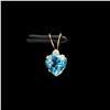 BZ601-24 14K BLUE TOPAZ DIAMOND PENDANT