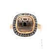 Image 1 : BZ601-31 SILVER SMOKEY QUARTZ/BLACK SPINEL RING