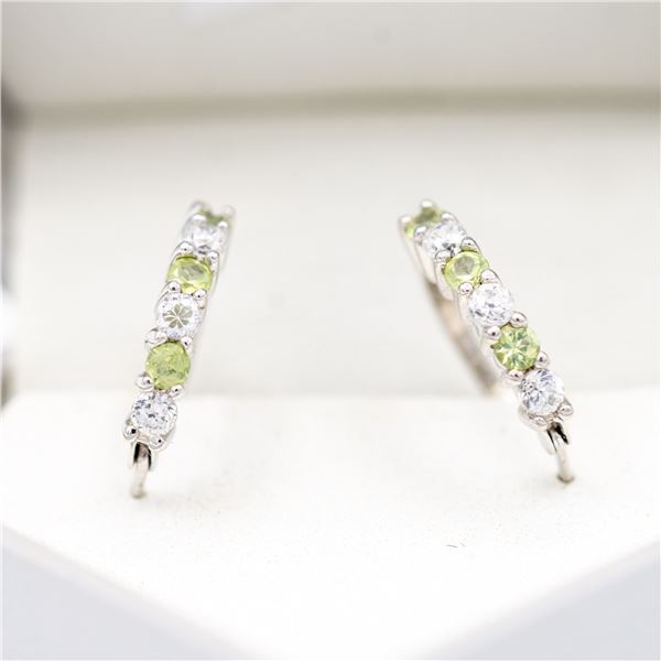 BZ601-42 SILVER PERIDOT EARRINGS