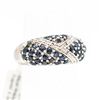 Image 1 : BZ601-28 SILVER SAPPHIRE/WHITE TOPAZ RING SZ 6.25