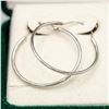 BZ601-48 SILVER LARGE HOOP EARRINGS