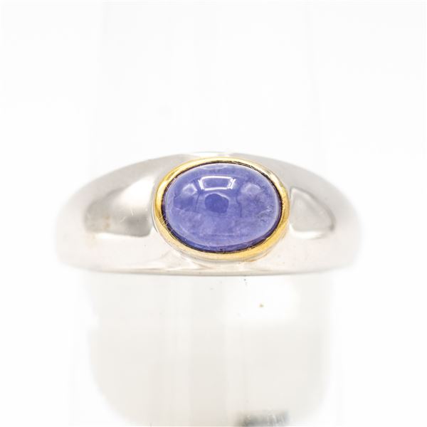 BZ601-6 SILVER TANZANITE 1.2CT RING SIZE 7.75