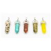 Image 1 : 5 NEW GEMSTONE PENDANTS DALMATION JASPER,