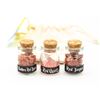 3 MINI CORK LID JARS OF GEMSTONES: RED QUARTZ, RED