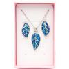 NEW SILVER PLATED EARRING NECKLACE SET WITH INLAY