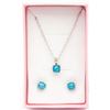 Image 1 : NEW SILVER PLATED OPAL STYLE EARRING NECKLACE SET
