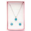 NEW SILVER PLATED OPAL STYLE EARRING NECKLACE SET