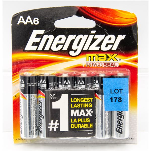 PACK OF 6 ENERGIZER MAX POWER SEAL AA BATTERYS