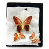 Image 1 : NEW LADIES 3PC GOLD TONED/ RED BUTTERFLY EARRING