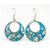 Image 1 : ESTATE MEXICAN SILVER BLUE ABALONEEARRINGS W/