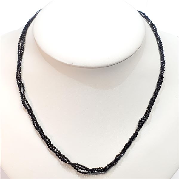 S257-17 SILVER TRIPLE STRAND SPIRAL NECKLACE