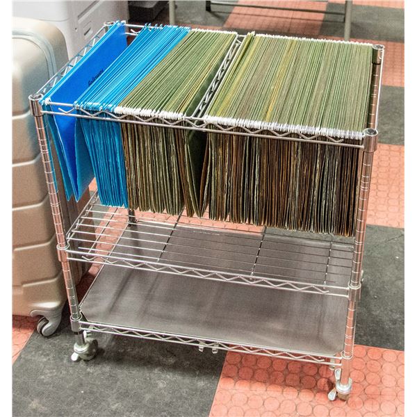 ROLLING FILE CART WHEELS 100 LEGAL FILES FOLDERS